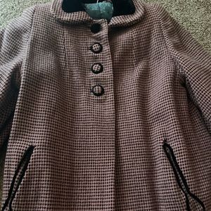 Pink and black checked retro jacket with velvet